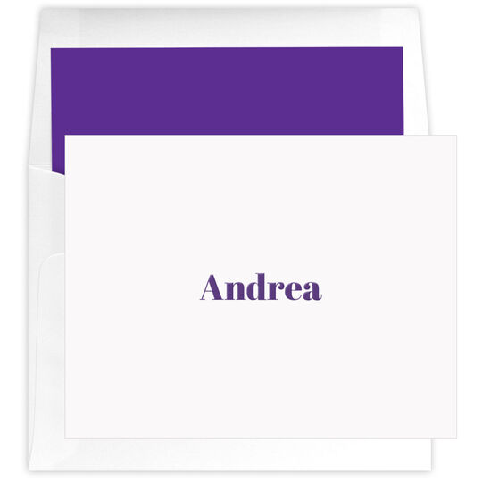 Bold Modern Type Folded Note Cards - Raised Ink